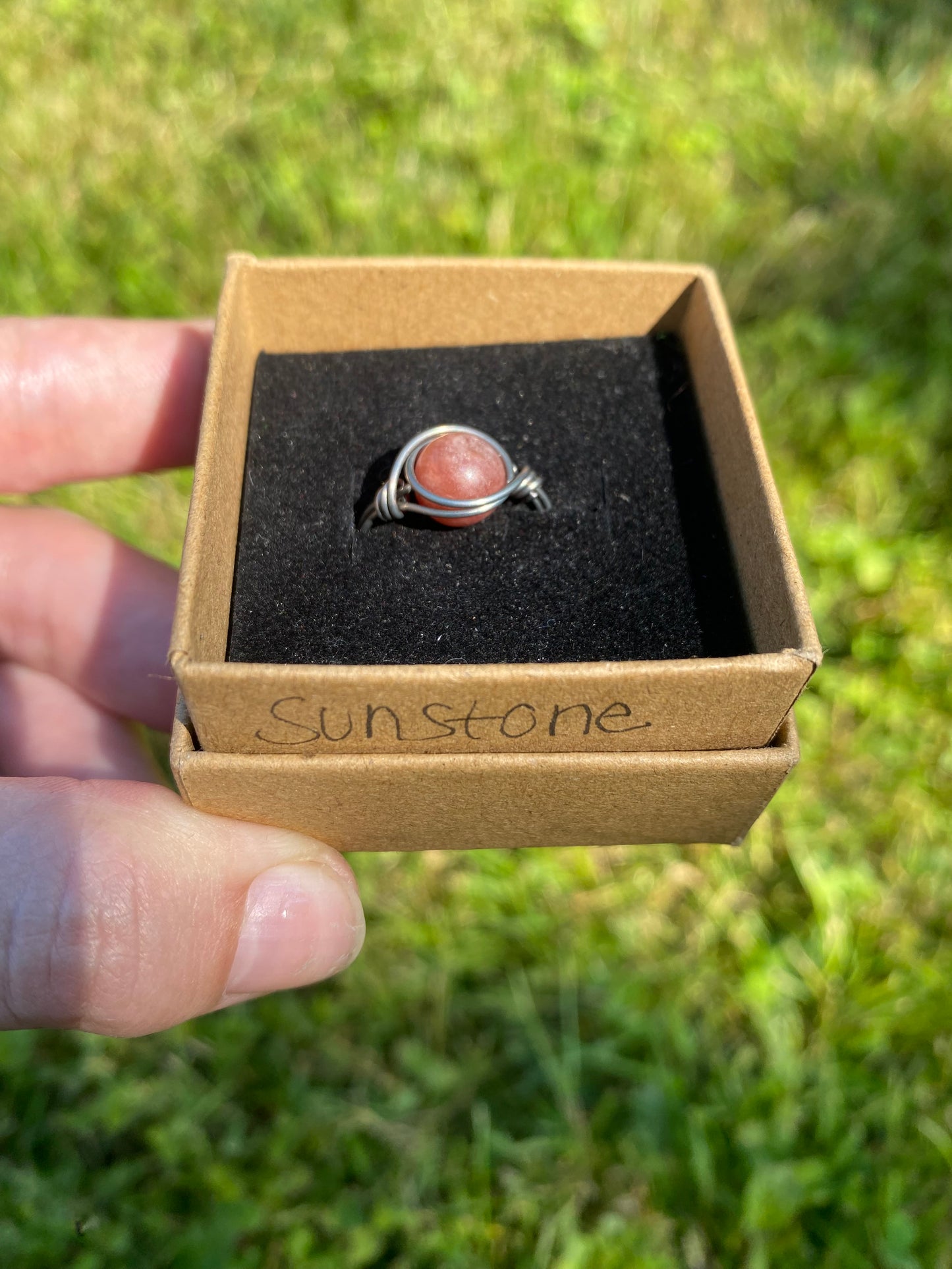 Sunstone Stainless Steel Fidget Ring