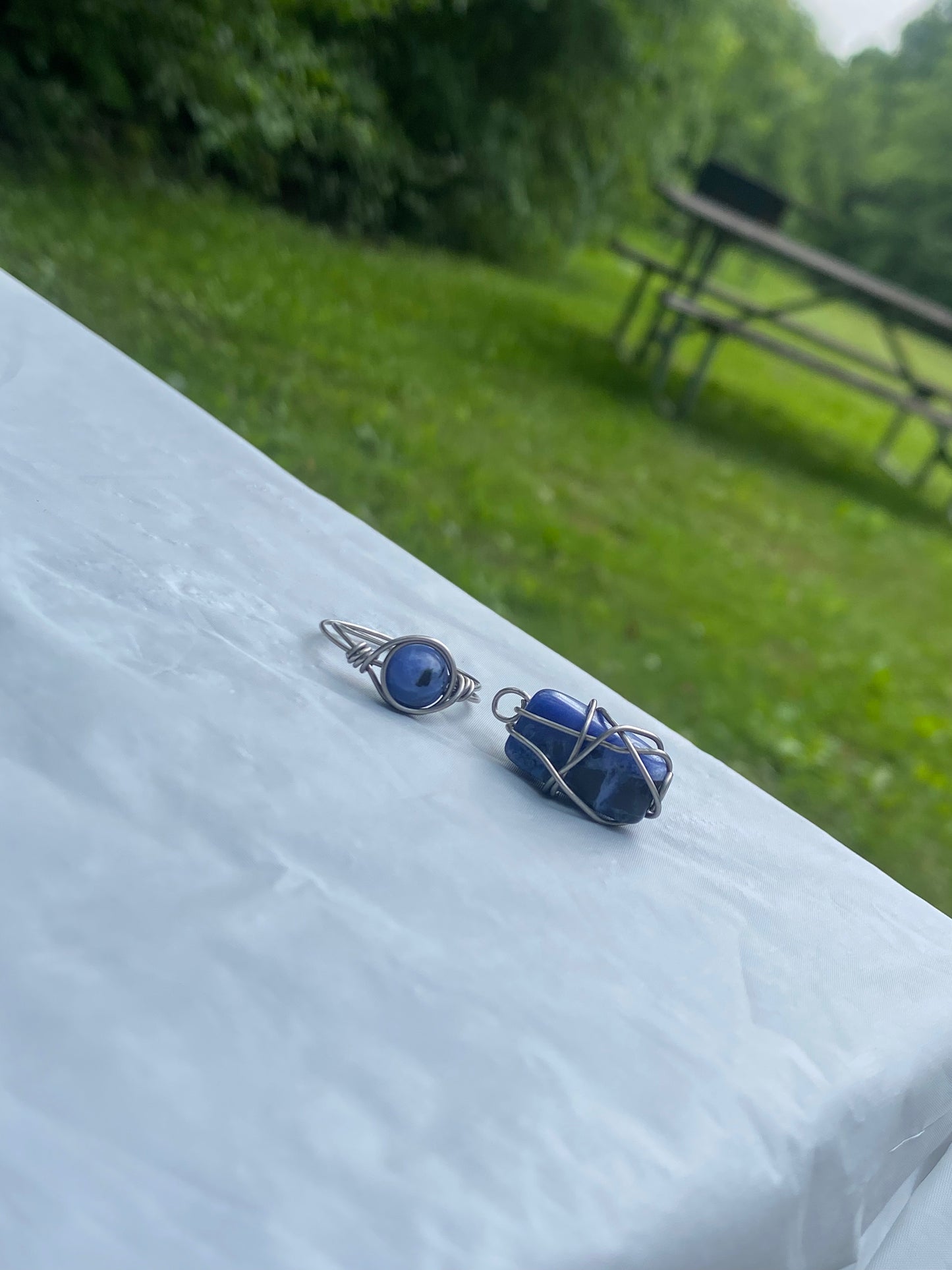 Handmade Sodalite Stainless Steel Fidget Ring