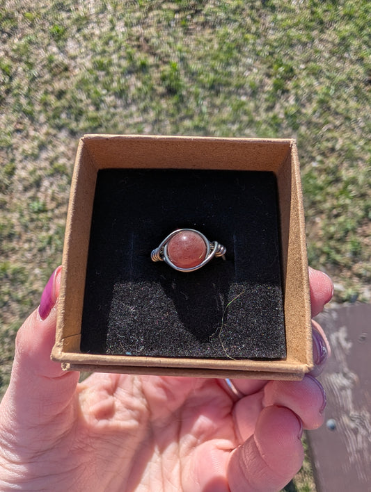 Sunstone Stainless Steel Fidget Ring