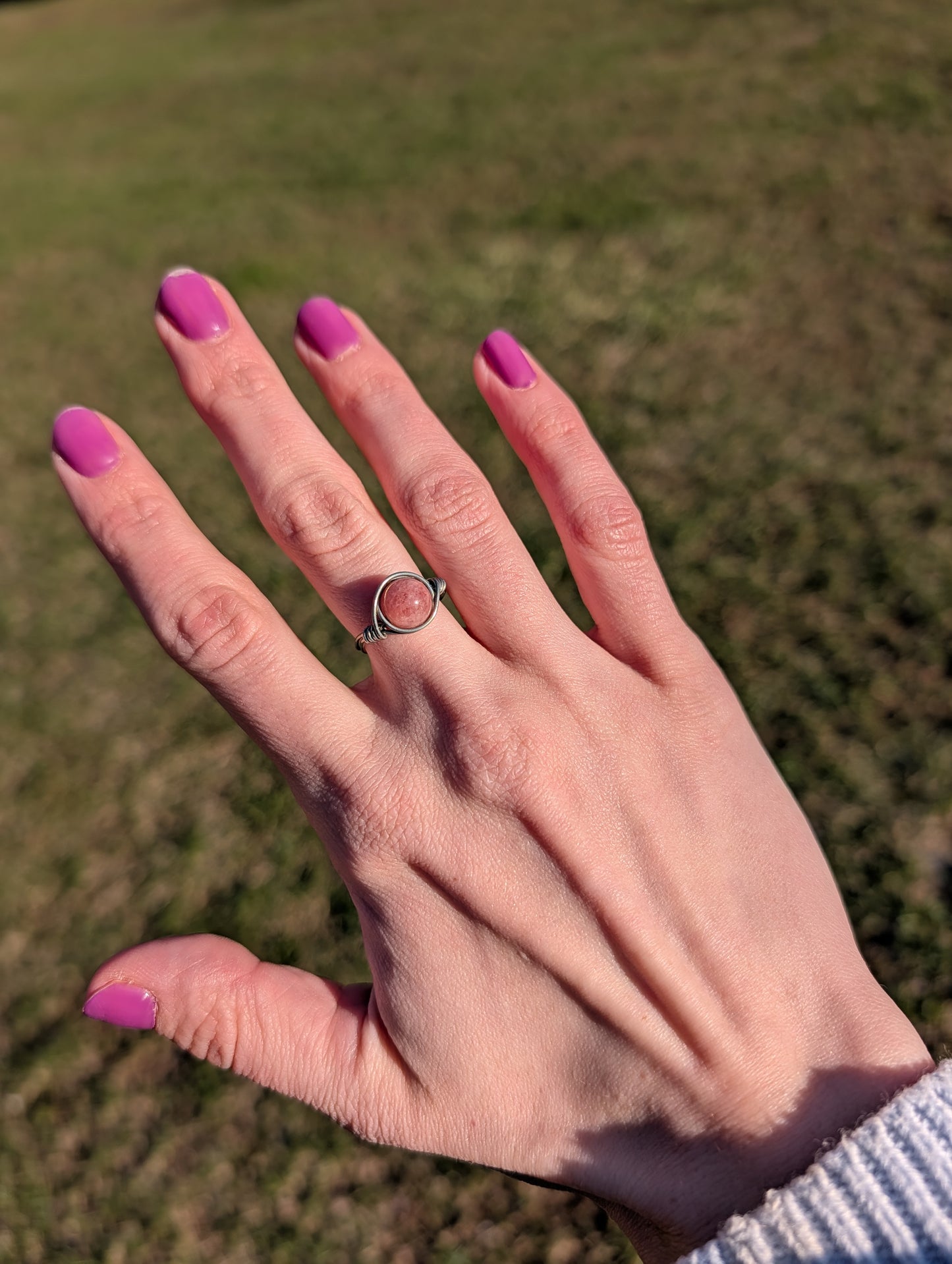 Sunstone Stainless Steel Fidget Ring
