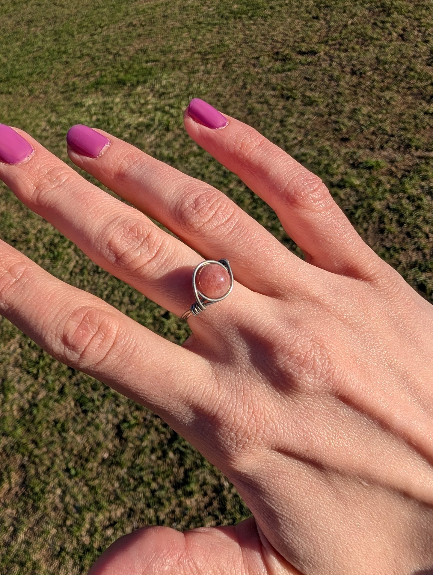 Sunstone Stainless Steel Fidget Ring