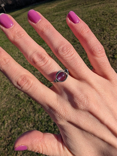 Amethyst Stainless Steel Fidget Ring