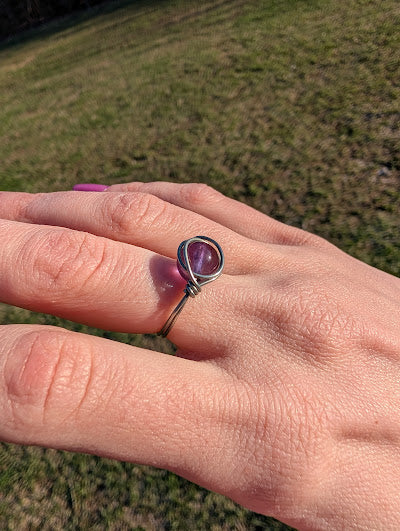 Amethyst Stainless Steel Fidget Ring