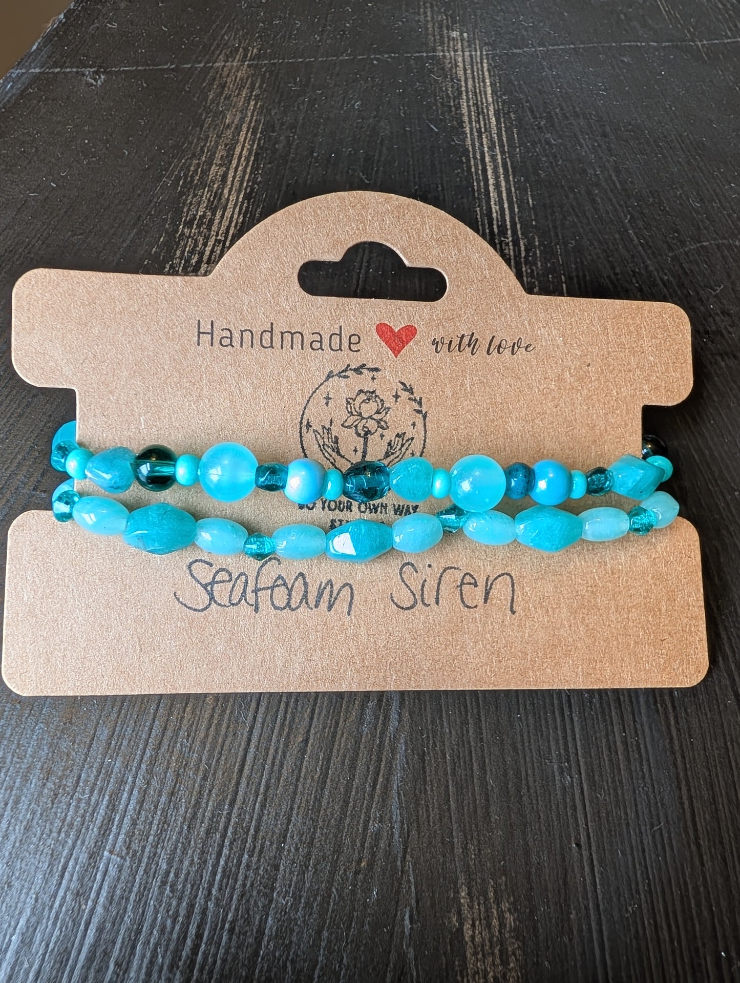 Blue Handmade Beaded Bracelets | Set of 2