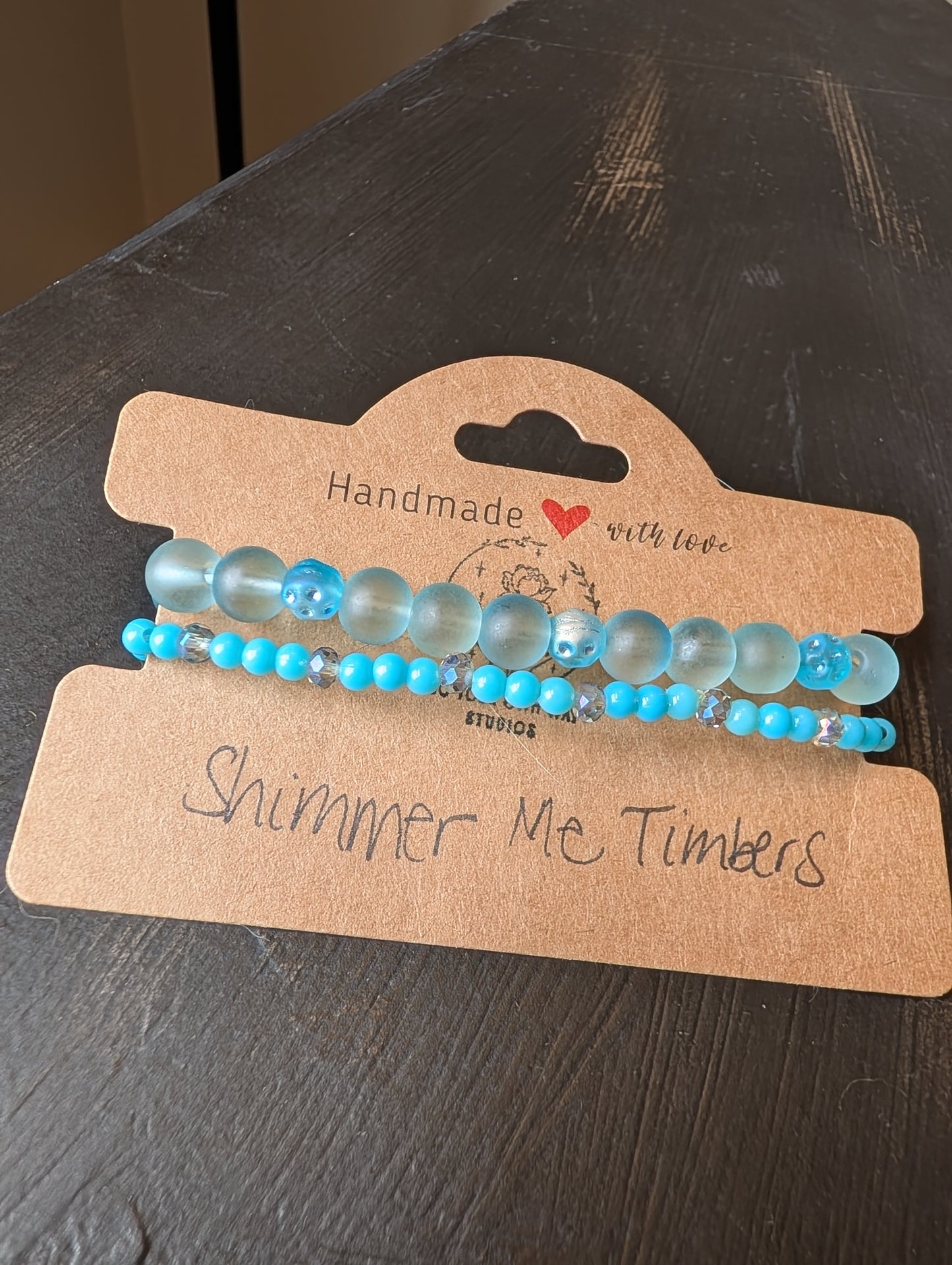 Blue Handmade Beaded Bracelets | Set of 2